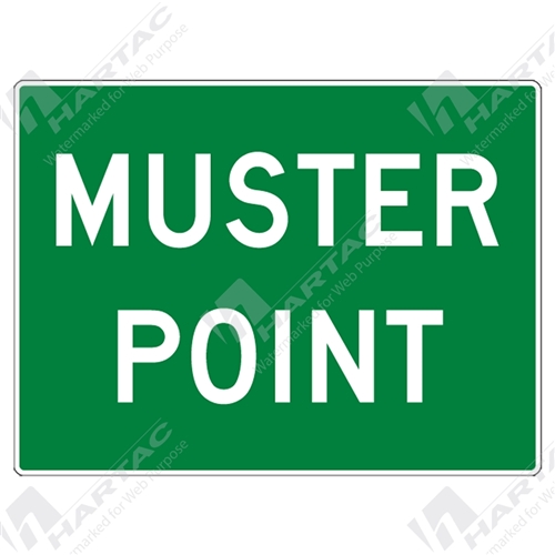 600*450 Metal Ref CL2 Muster Point White on Green