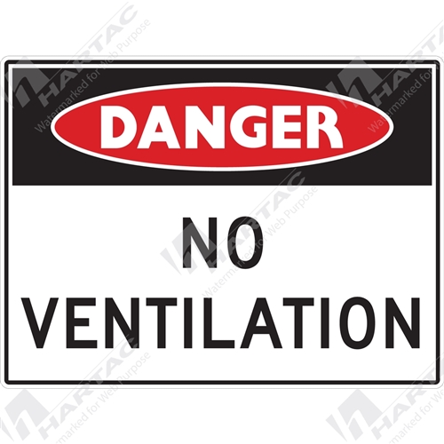 600*450 Danger Metal Ref CL2 No Ventilation Black & Red on White