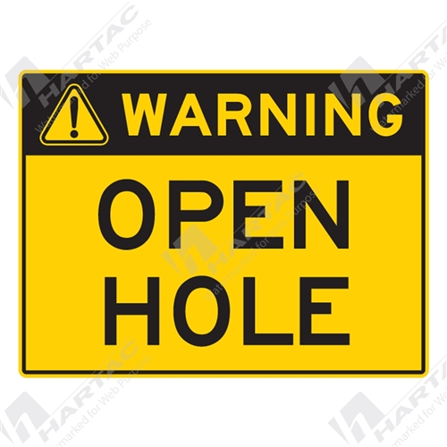 600*450 Warn Metal Ref CL2 Open Hole Black on Yellow