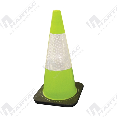 700mm Hi-Viz Lime Green Cone With White Ref Sleeve