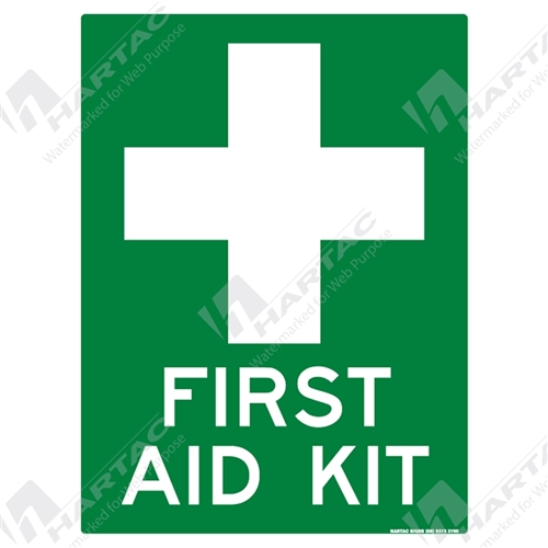 450*600 Gen Metal Ref CL2 First Aid Kit With Picto White on Green