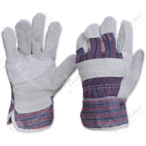Leather Gloves Candy Stripe Leather/Cotton Gloves (pack 12 pairs) One