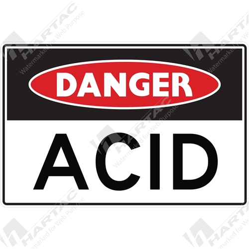 450*300 Danger Poly Non-Ref Acid Black & Red on White