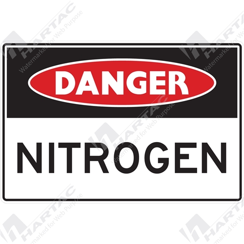 450*300 Danger Poly Non-Ref Nitrogen Black & Red on White