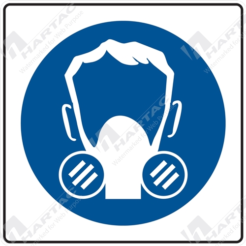 50*50 Mandat S/A Non-Ref Half Mask Pictogram Blue on White