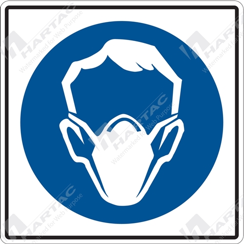 300*300 Mandat S/A Non-Ref Dust Mask Pictogram Blue on White