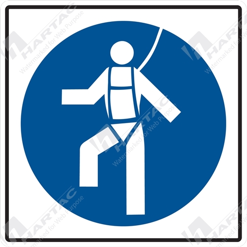 50*50 Mandat S/A Non-Ref Safety Harness Pictogram Blue on White