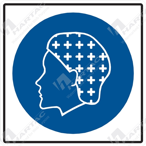 300*300 Mandat S/A Non-Ref Hair Protection Pictogram Blue on White