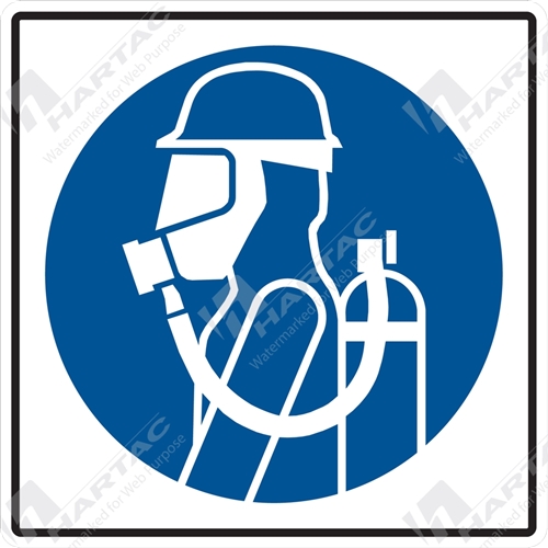 50*50 Mandat S/A Non-Ref Breathing Apparatus Pictogram Blue on White