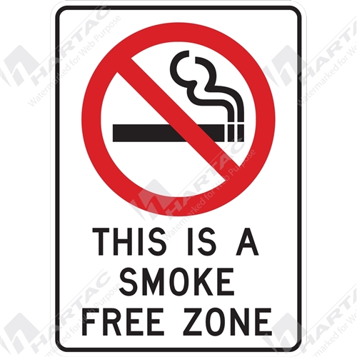 300*450 Prohib Poly Non-Ref This Is A Smoke Free Zone With Picto Black & Red on White