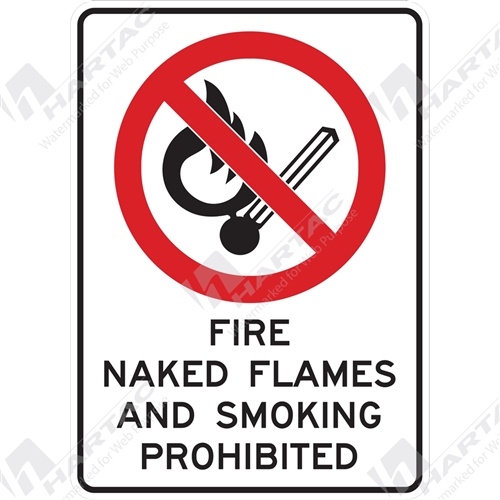 450*600 Prohib Metal Non-Ref Fire Naked Flames And Smoking Prohibited With Picto