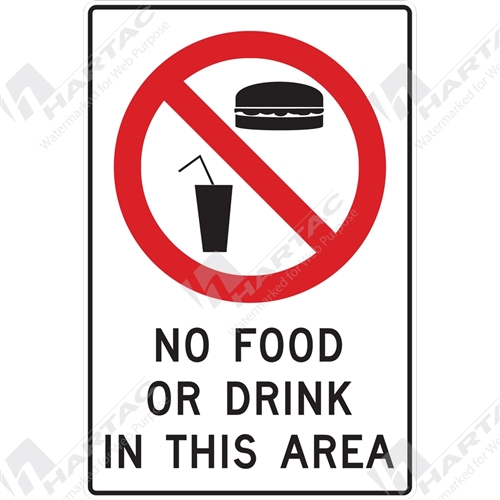 180*250 Prohib S/A Non-Ref No Food Or Drink In This Area With Picto