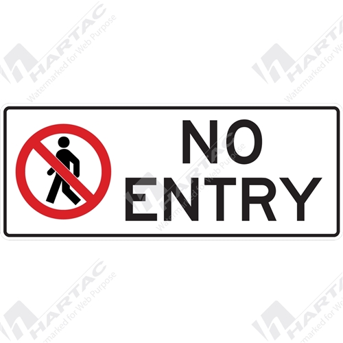 450*180 Prohib S/A Non-Ref No Entry With Picto Black & Red on White