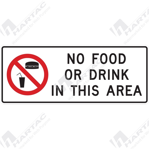 450*180 Prohib Poly Non-Ref No Food Or Drink In This Area With Picto