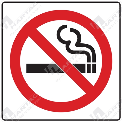 50*50 Prohib S/A Non-Ref No Smoking Picto Only Black & Red on White