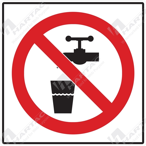 300*300 Prohib S/A Non-Ref Do Not Drink Picto Only Black & Red on White
