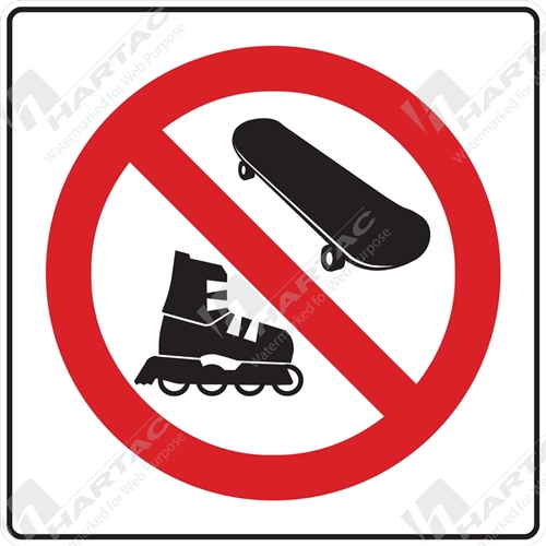 150*150 Prohib S/A Non-Ref No Skateboards Or Rollerblades Picto Only