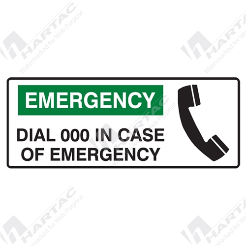 450*180 Poly Non-Ref Emergency Dial 000 In Case Of Emergency