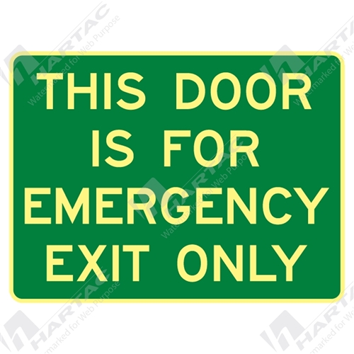 300*225 Metal Lum This Door Is For Emergency Exit Only Luminous on Green