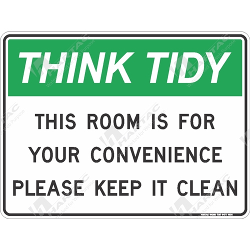 450*300 Think Tidy Metal Non-Ref This Room Is For Your Convenience Pls Keep It Clean