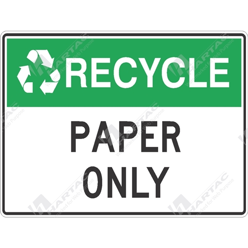 450*300 Gen Poly Non-Ref Recycle Paper Only Green & Black on White