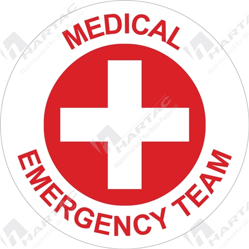 50D Helmet S/A Non-Ref Medical Emergency Team Red on White