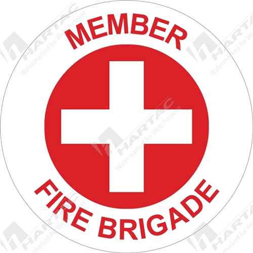 50D Helmet S/A Non-Ref Member Fire Brigade Red on White