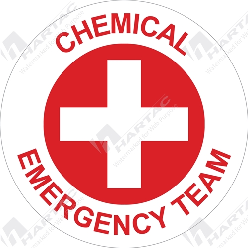 50D Helmet S/A Non-Ref Chemical Emergency Team Red on White