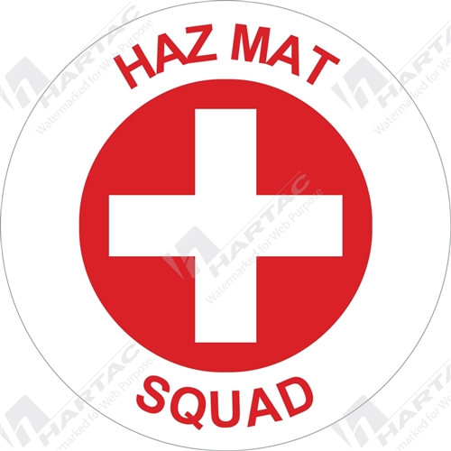 50D Helmet S/A Non-Ref Haz Mat Squad Red on White