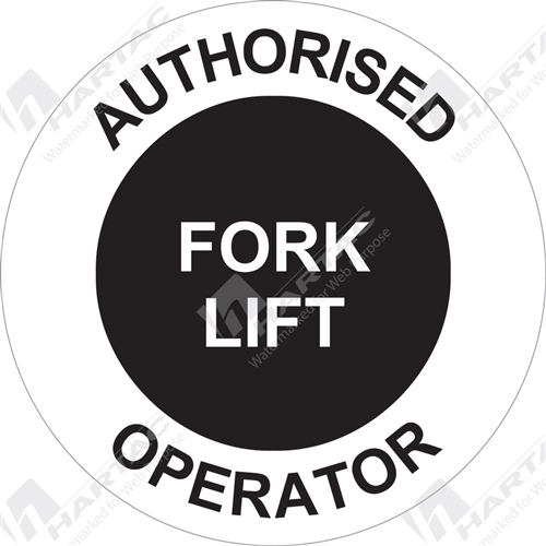 50D Helmet S/A Non-Ref Authorized Forklift Operator Black on White