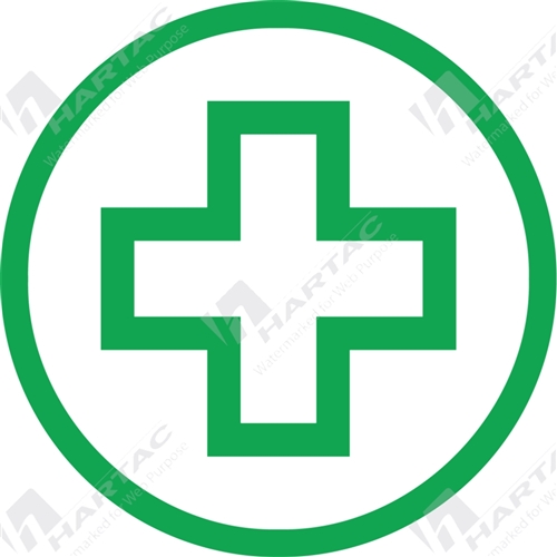 50D Helmet S/A Non-Ref First Aid Picto Green on White