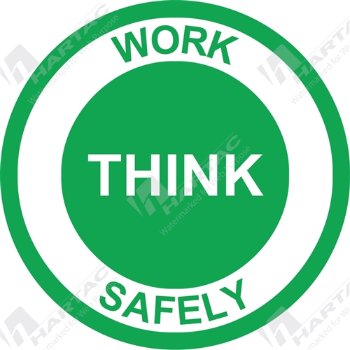 50D Helmet S/A Non-Ref Work Think Safely Green on White