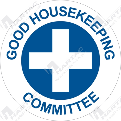 50D Helmet S/A Non-Ref Good Housekeeping Committee Blue on White