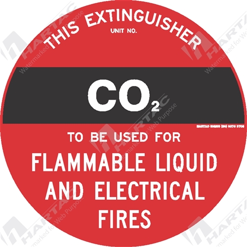 200D Fire S/A Ref CL2 CO2 Extinguisher Red & Black on White