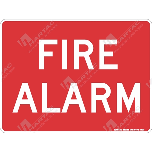 225*180 Fire S/A Non-Ref Fire Alarm White on Red