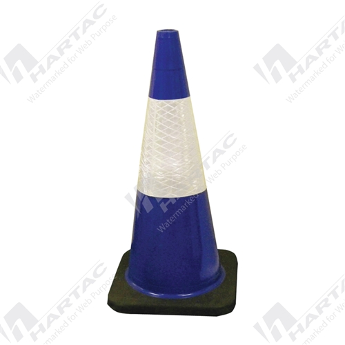 700mm Blue Cone With White Reflective Sleeve