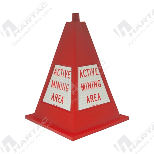 780*550 4-sided Red Pyramid Cone with Ref CL1 S/A Red on White Active Mining Area