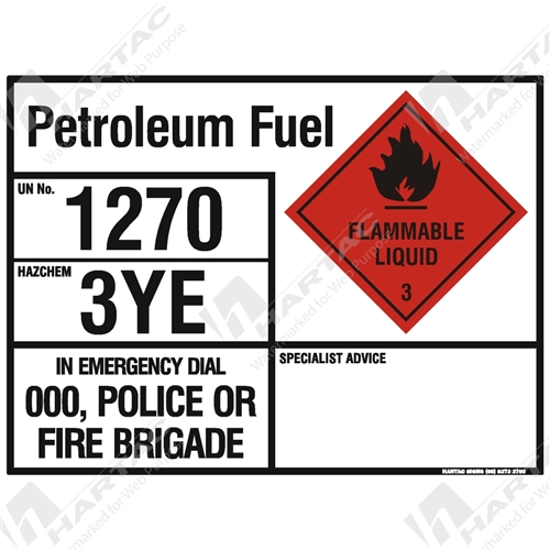 800*600 EIP Metal Non-Ref Petroleum Fuel UN1270 Haz 3YE Class 3