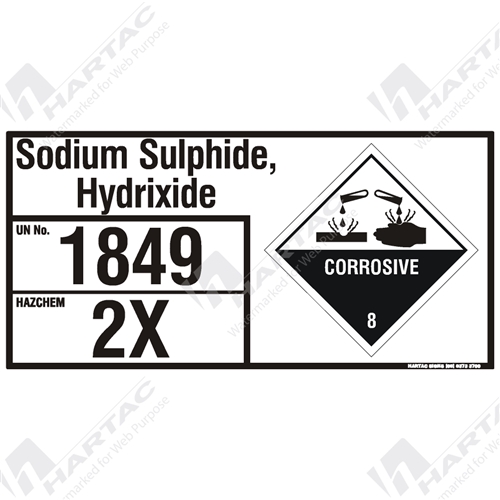 800*400 EIP Metal Non-Ref Sodium Sulphide Hydrated UN1849 Haz 2X Class 8