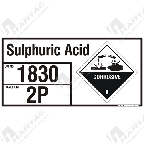 800*400 EIP Metal Non-Ref Sulphuric Acid UN1830 Haz 2P Class 8