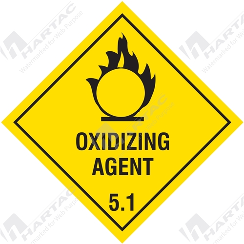 300*300 Haz S/A Non-Ref Oxidizing Agent 5.1 With Picto Diamond Black on Yellow