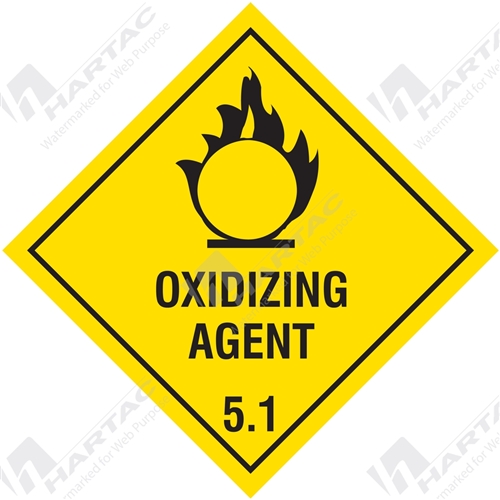 100*100 Haz S/A Non-Ref Oxidizing Agent 5.1 With Picto Diamond Black on Yellow