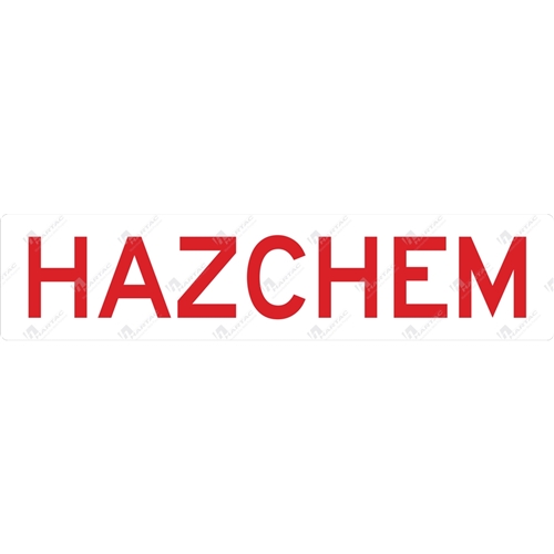 900*185 Haz Metal Non-Ref Hazchem Red on White