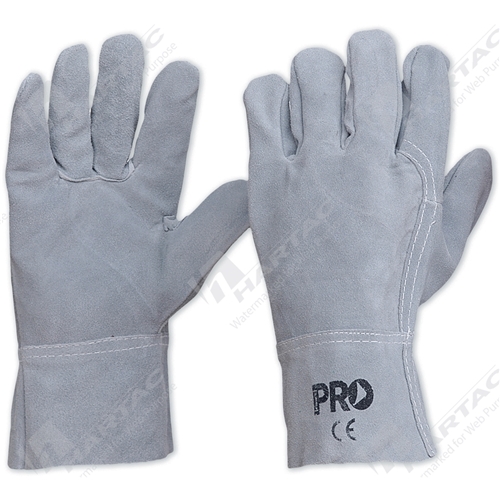 Grey Leather Gloves Heavy Duty (pack 12 pairs) One Size Fits All
