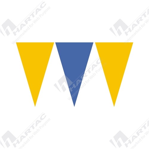 30mtr Roll Blue & Yellow Alternating Bunting Flags (MOQ 10)