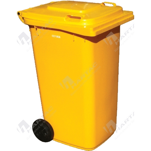 Wheelie Bin 240L Light Green with Yellow Lid