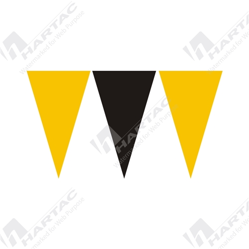 30mtr Roll Black & Yellow Alternating Bunting Flags