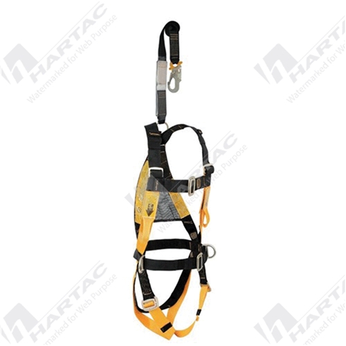 B-Safe BH01120 Basic Fall Arrest Harness w/Shock Abs. Web Lanyard & Side D Ring