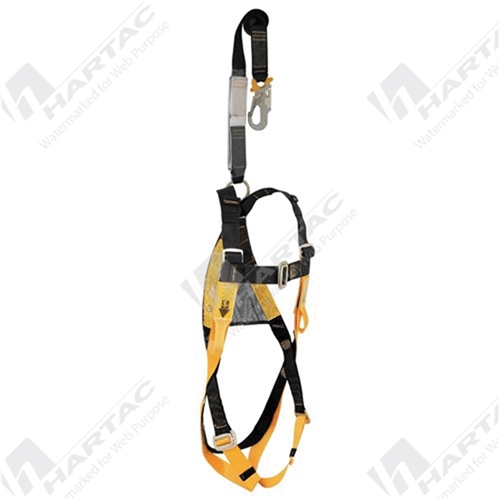 B-Safe BH01120 Basic Fall Arrest Harness w/Integrated 2M Shock Abs. Web Lanyard
