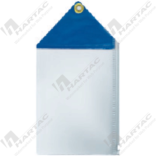 A4 Clear Vinyl Permit Document Holder Portrait Blue Top Pack of 25